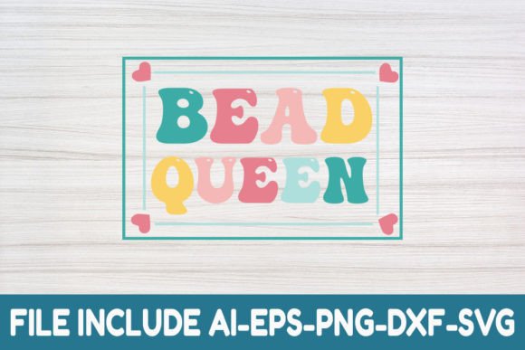 Bead Queen Mardi Gras Retro Svg for Crafts