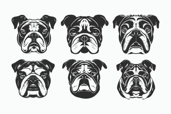 Bulldog Face SVG Sublimation Bundle for Crafts and Graphics
