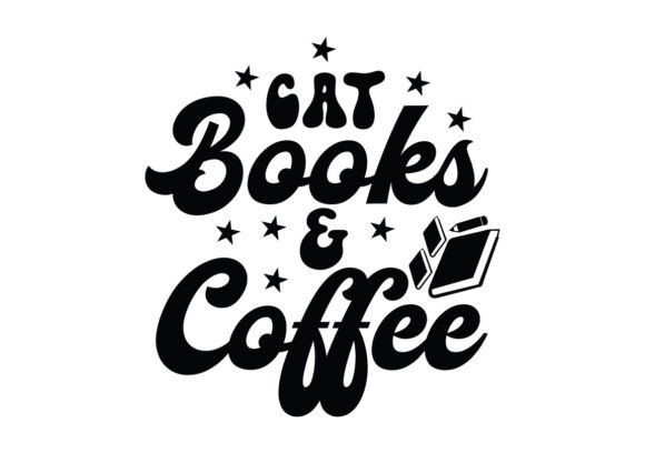 Cat Books Coffee SVG
