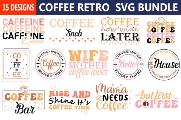 Coffee Retro Svg Bundle for Crafts and Graphics