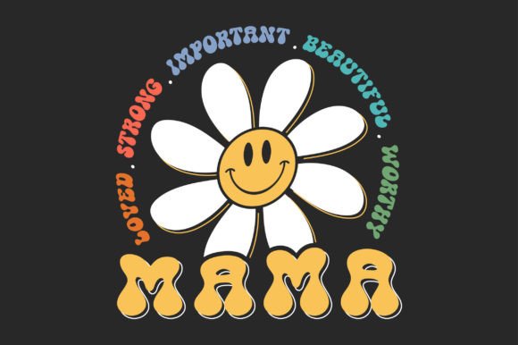 Daisy Retro Mama SVG Sublimation T-Shirt Graphics