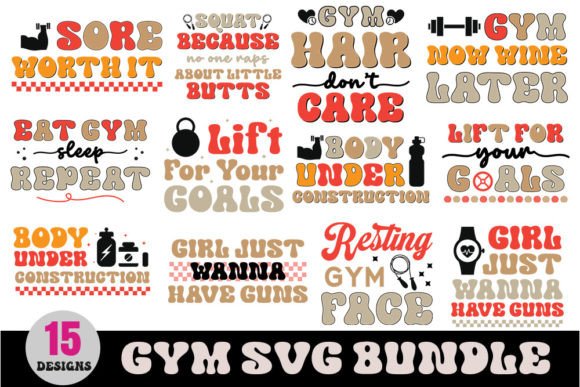 Gym Retro Svg Bundle: Graphics and Crafts for Real Publishing