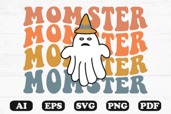Halloween Mom Star Retro Wavy Svg Graphics & Crafts
