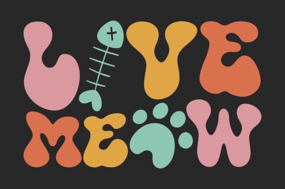 Love Meow Cat SVG Sublimation T-shirt Graphics