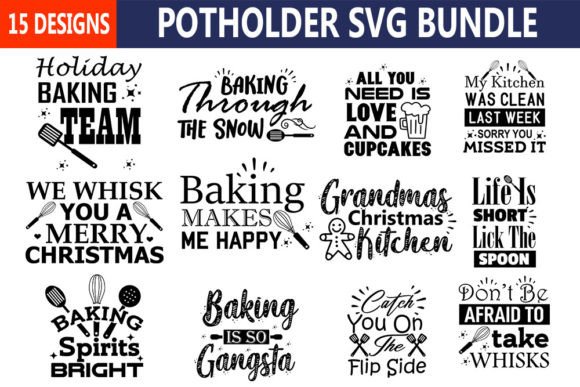 Potholder Quote Svg Bundle: Graphics for Crafts