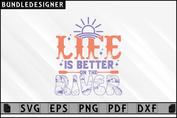Summer Lake River SVG Design: Graphics for Crafts & Content