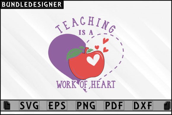 Teacher Apple Heart SVG Design: Graphics and Crafts for Digital Sellers