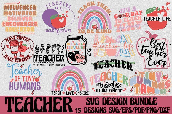 Teacher SVG Design Bundle: Graphics and Crafts in One